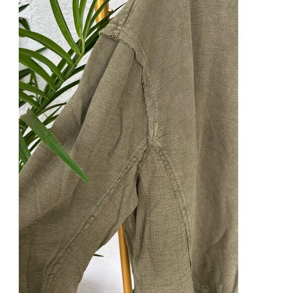 NWT Anthropology by Caite Nikola Tunic Olive Color Size XL Raw Hems - Picture 7 of 14